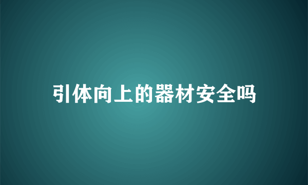 引体向上的器材安全吗