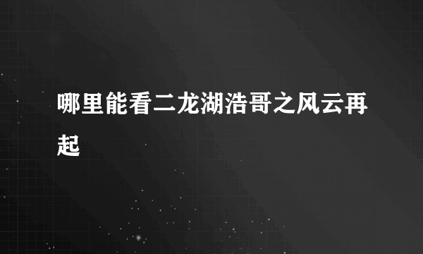 哪里能看二龙湖浩哥之风云再起