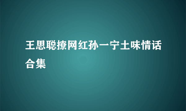 王思聪撩网红孙一宁土味情话合集