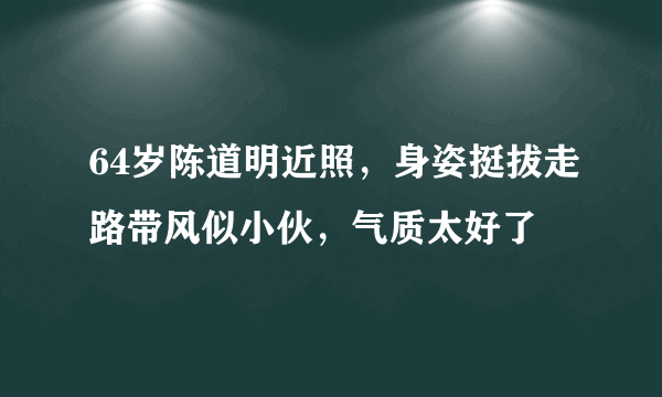 64岁陈道明近照，身姿挺拔走路带风似小伙，气质太好了