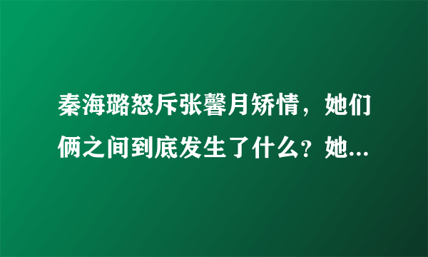 秦海璐怒斥张馨月矫情，她们俩之间到底发生了什么？她为何这么说？