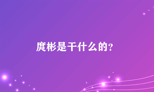 庹彬是干什么的？