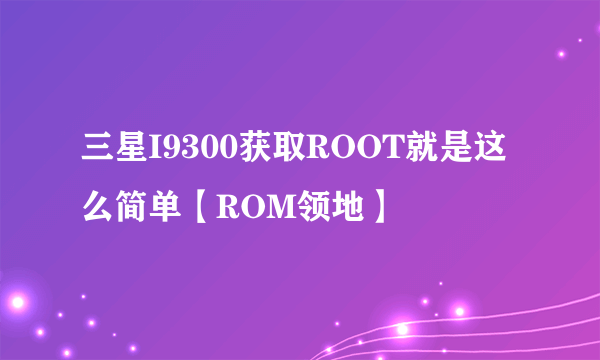 三星I9300获取ROOT就是这么简单【ROM领地】