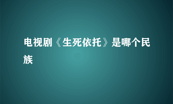 电视剧《生死依托》是哪个民族