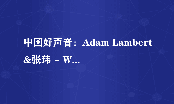 中国好声音：Adam Lambert&张玮 - Whataya Want From Me