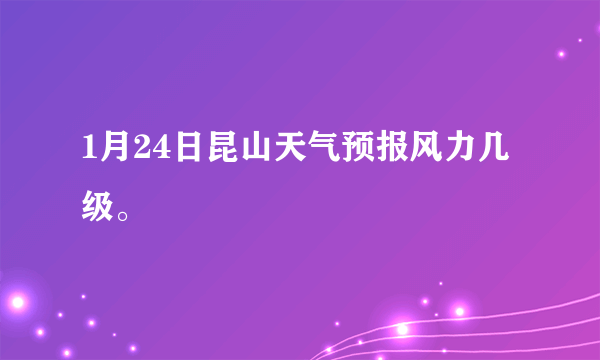 1月24日昆山天气预报风力几级。