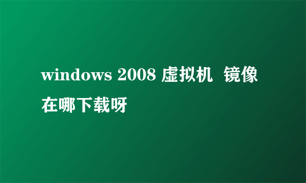 windows 2008 虚拟机  镜像  在哪下载呀