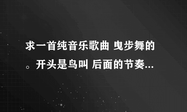 求一首纯音乐歌曲 曳步舞的。开头是鸟叫 后面的节奏很欢快 貌似以前有在广告里出现过 （节奏大概是