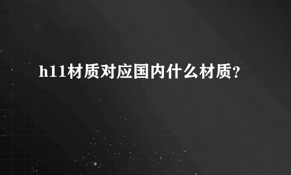 h11材质对应国内什么材质？