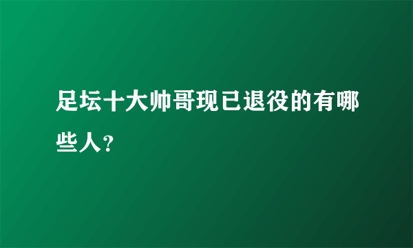 足坛十大帅哥现已退役的有哪些人？