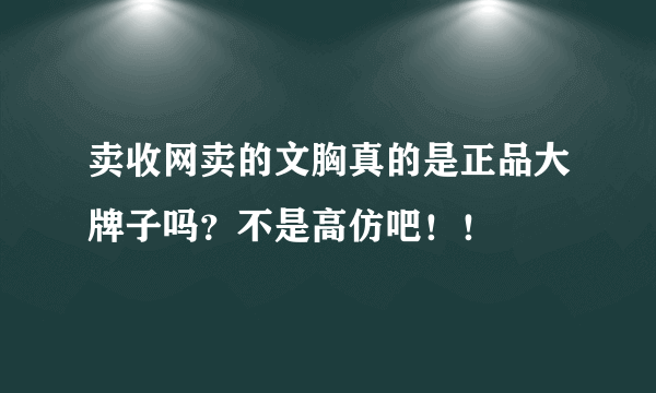 卖收网卖的文胸真的是正品大牌子吗？不是高仿吧！！