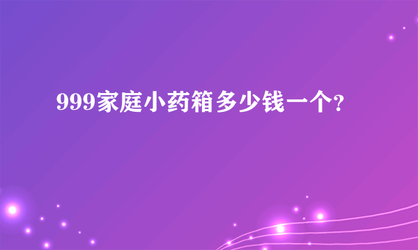 999家庭小药箱多少钱一个？