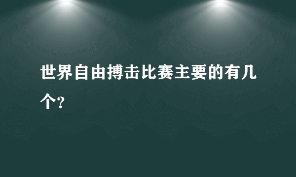 世界自由搏击比赛主要的有几个？