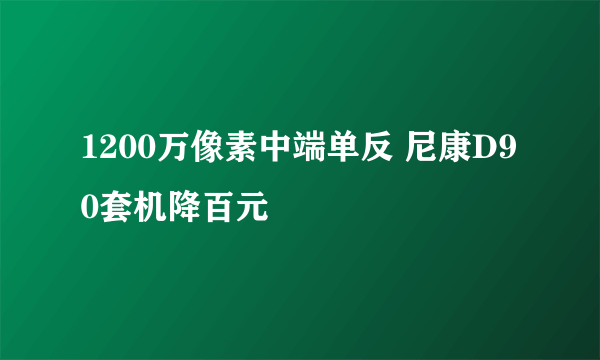 1200万像素中端单反 尼康D90套机降百元