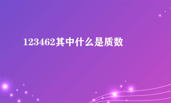 123462其中什么是质数