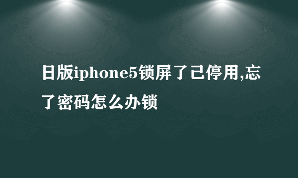 日版iphone5锁屏了己停用,忘了密码怎么办锁