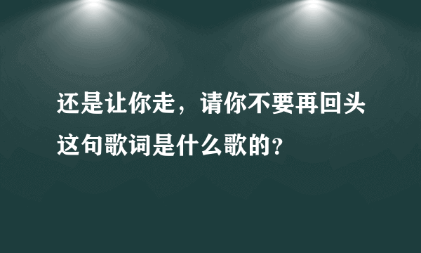 还是让你走，请你不要再回头这句歌词是什么歌的？