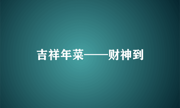 吉祥年菜——财神到