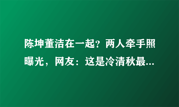 陈坤董洁在一起？两人牵手照曝光，网友：这是冷清秋最好的归宿