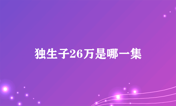 独生子26万是哪一集