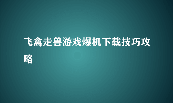 飞禽走兽游戏爆机下载技巧攻略