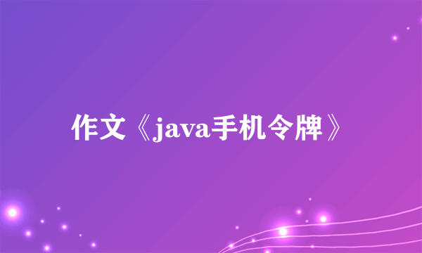 作文《java手机令牌》