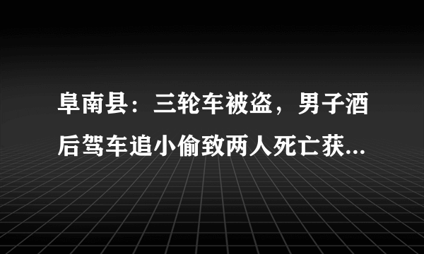 阜南县：三轮车被盗，男子酒后驾车追小偷致两人死亡获刑, 你怎么看？