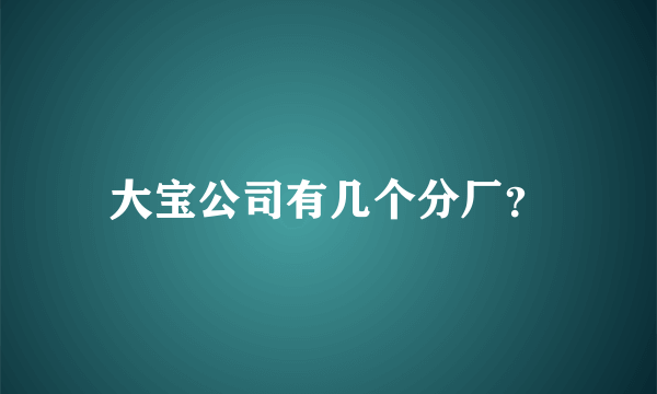 大宝公司有几个分厂？