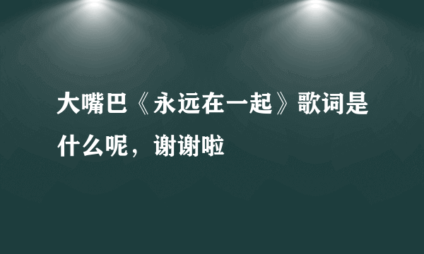 大嘴巴《永远在一起》歌词是什么呢，谢谢啦