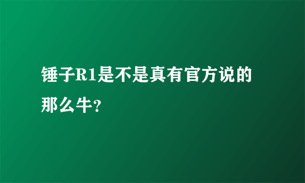 锤子R1是不是真有官方说的那么牛？