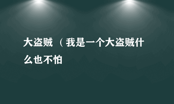 大盗贼 （我是一个大盗贼什么也不怕