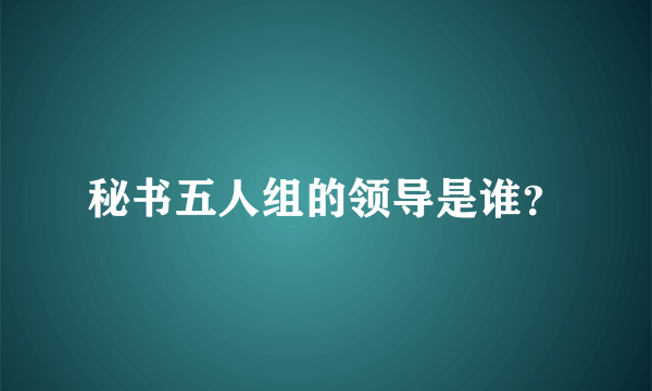 秘书五人组的领导是谁？