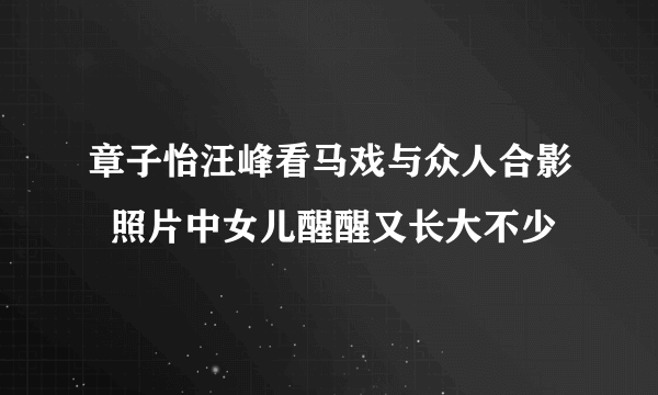 章子怡汪峰看马戏与众人合影  照片中女儿醒醒又长大不少