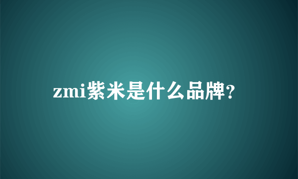 zmi紫米是什么品牌？