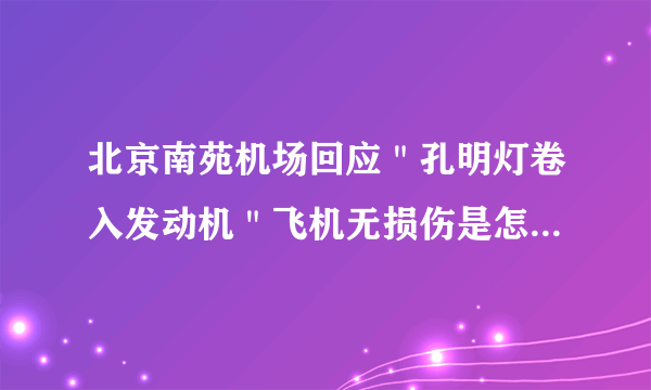 北京南苑机场回应＂孔明灯卷入发动机＂飞机无损伤是怎么回事？