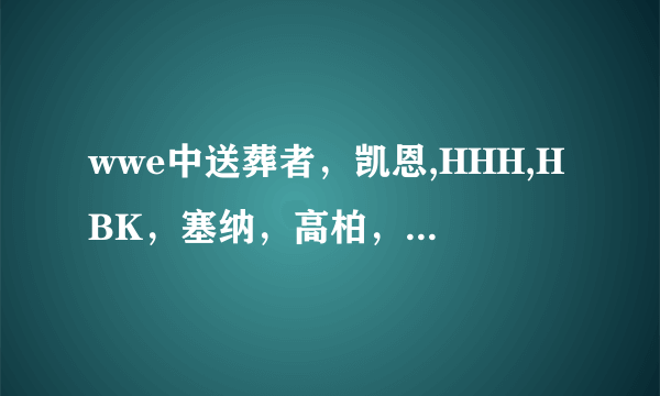 wwe中送葬者，凯恩,HHH,HBK，塞纳，高柏，布罗克莱斯纳，胡克霍根，终极战士,Y2J，艾吉，杰夫哈迪，大秀哥？