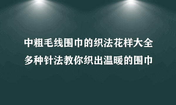 中粗毛线围巾的织法花样大全多种针法教你织出温暖的围巾