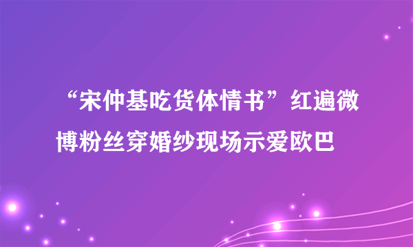 “宋仲基吃货体情书”红遍微博粉丝穿婚纱现场示爱欧巴