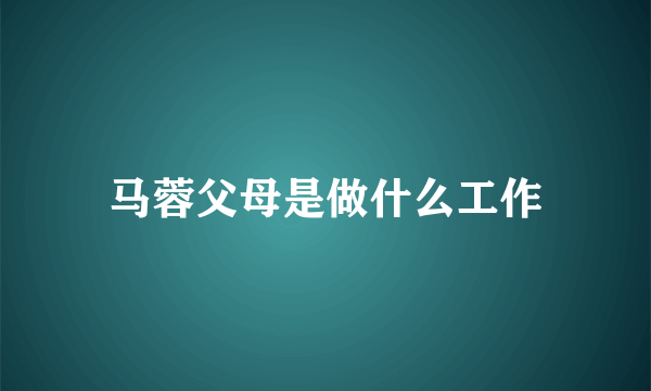 马蓉父母是做什么工作