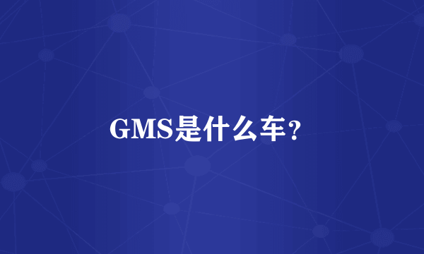 GMS是什么车？