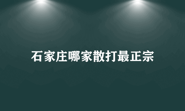 石家庄哪家散打最正宗