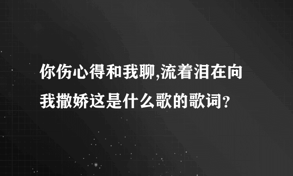 你伤心得和我聊,流着泪在向我撒娇这是什么歌的歌词？