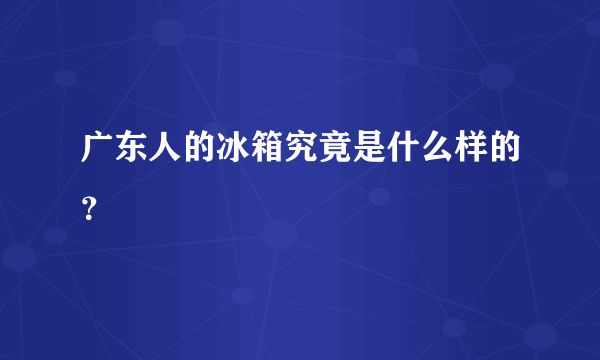 广东人的冰箱究竟是什么样的？