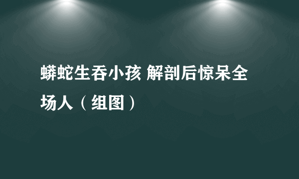 蟒蛇生吞小孩 解剖后惊呆全场人（组图）