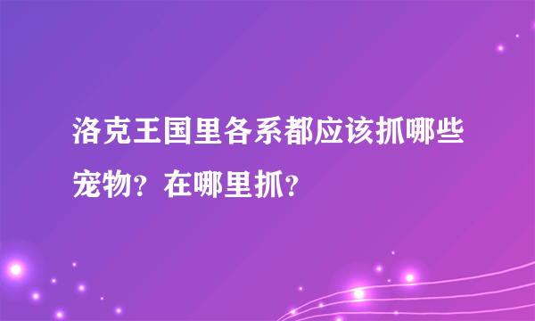 洛克王国里各系都应该抓哪些宠物？在哪里抓？