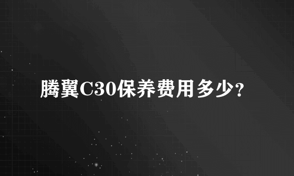 腾翼C30保养费用多少？