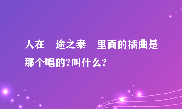 人在囧途之泰囧里面的插曲是那个唱的?叫什么?