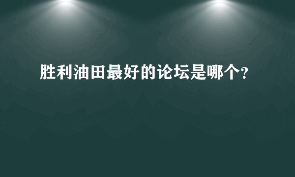 胜利油田最好的论坛是哪个？