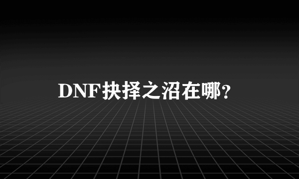 DNF抉择之沼在哪？