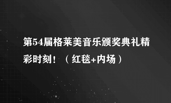 第54届格莱美音乐颁奖典礼精彩时刻！（红毯+内场）